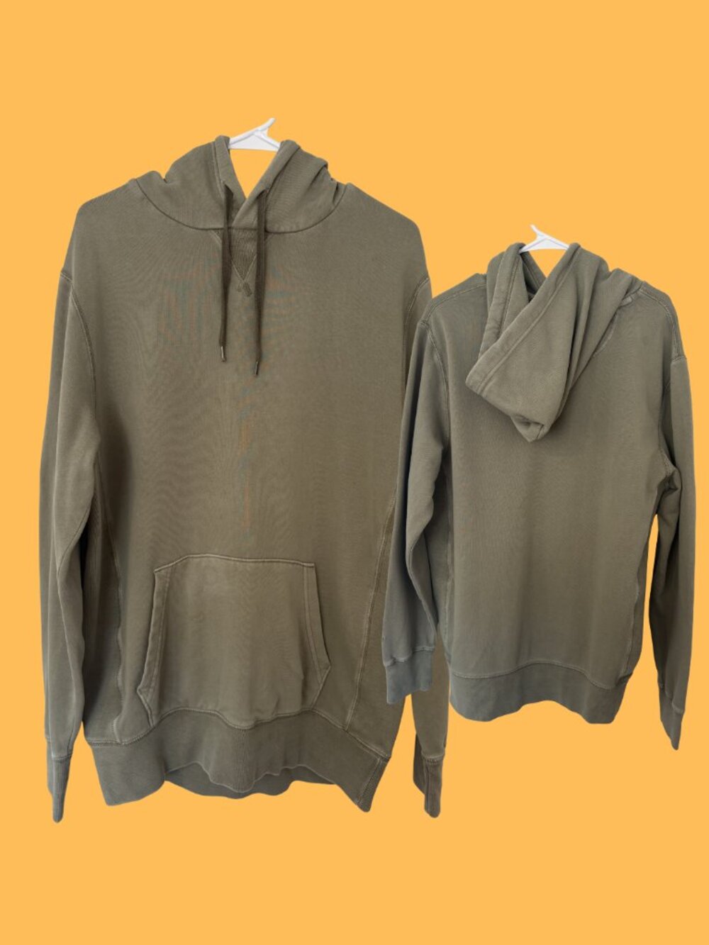 American Eagle Men's Super Soft Fleece Hoodie, Khaki Green, Size Medium Tall